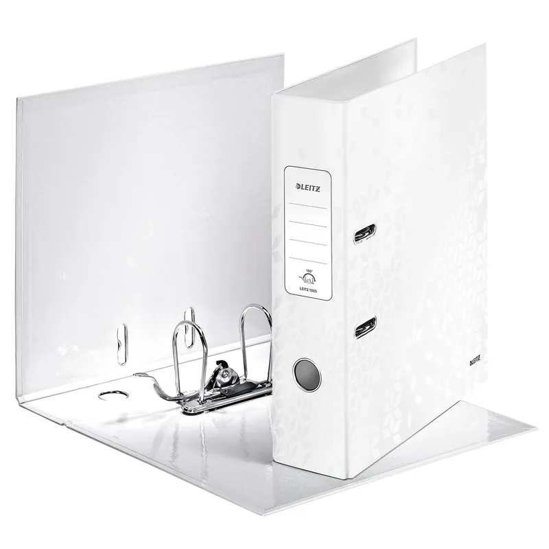 Ordner leitz wow 180° gelamineerd 80mm a4 wit | 10 stuks by Leitz – product photo