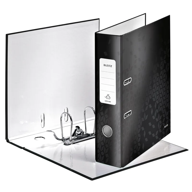 Ordner leitz wow 180° gelamineerd 80mm a4 zwart | 10 stuks de Leitz – photo produit
