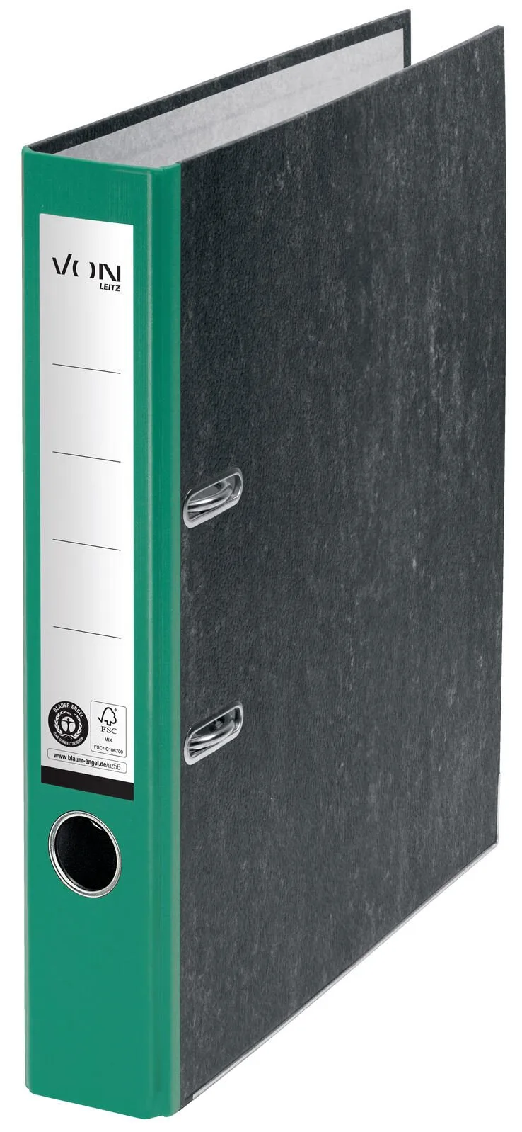 Ordner Rückenbreite 5 cm DIN A4 grün mamoriert van Leitz – productfoto