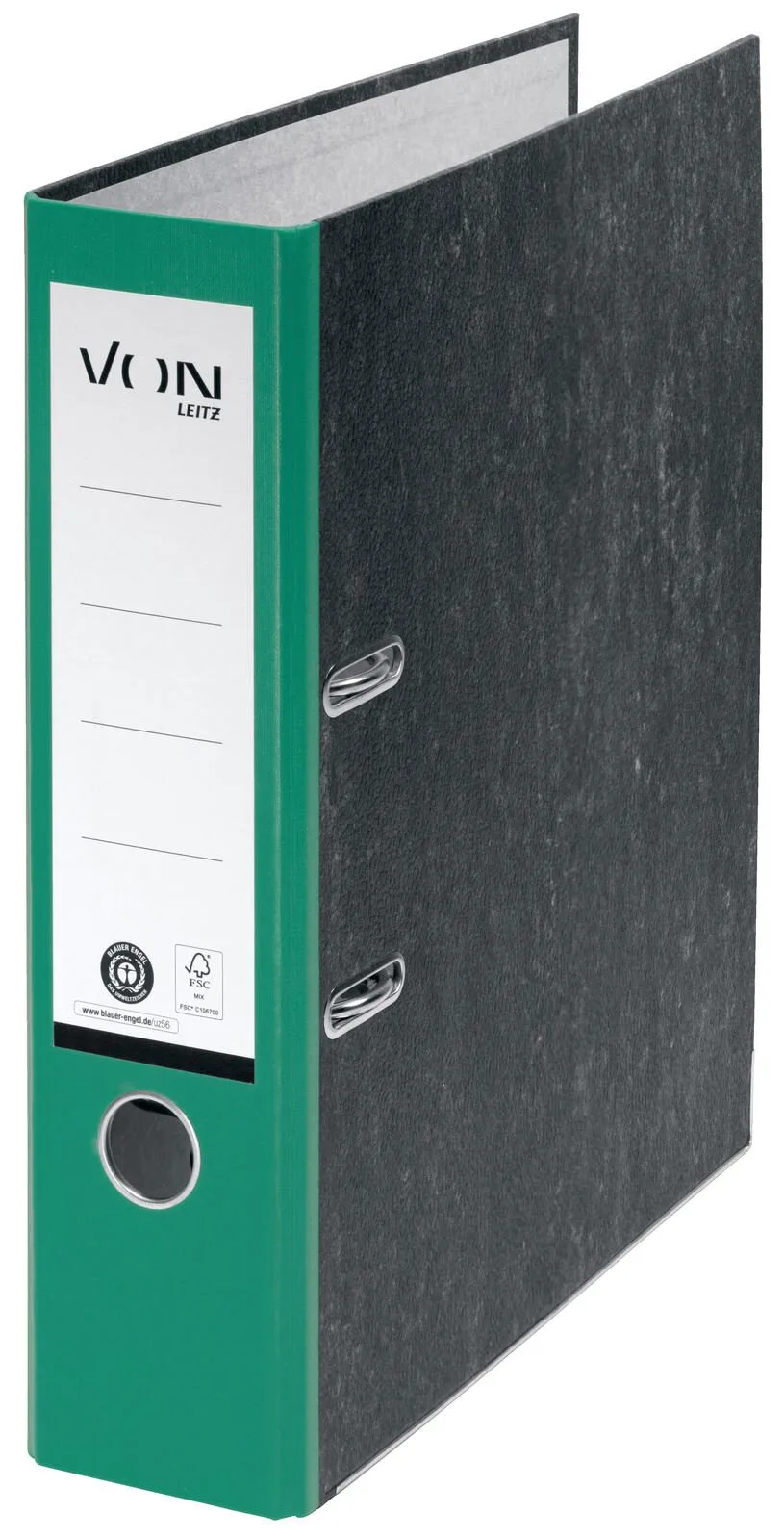 Ordner Rückenbreite 8 cm DIN A4 grün mamoriert van Leitz – productfoto