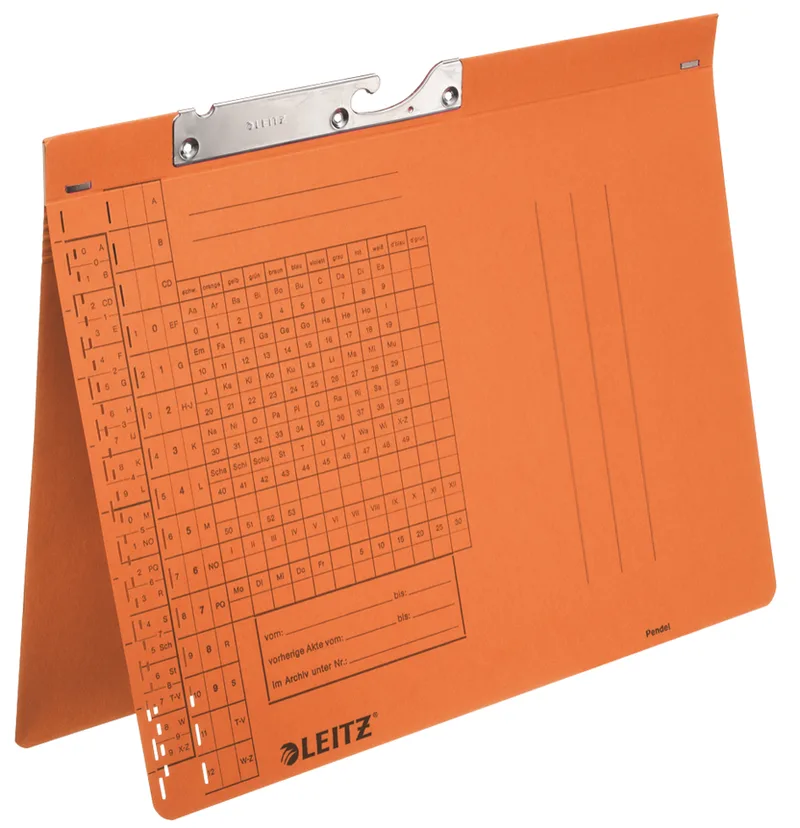Pendelhefter, A4, Behördenheftung, orange, 250 g/qm by Leitz – product photo