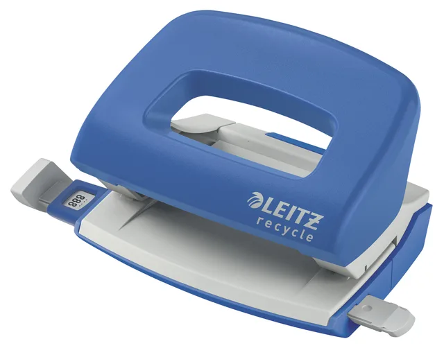 Perforator Leitz Nexxt Recycle mini 10 vel blauw van Leitz – productfoto