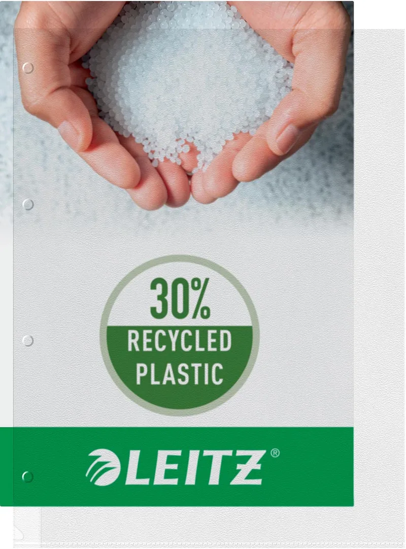 Premium Showtas A4 geopend, boven en links, 30% gerecycleerd plastic, pak van 100 stuks de Leitz – photo produit