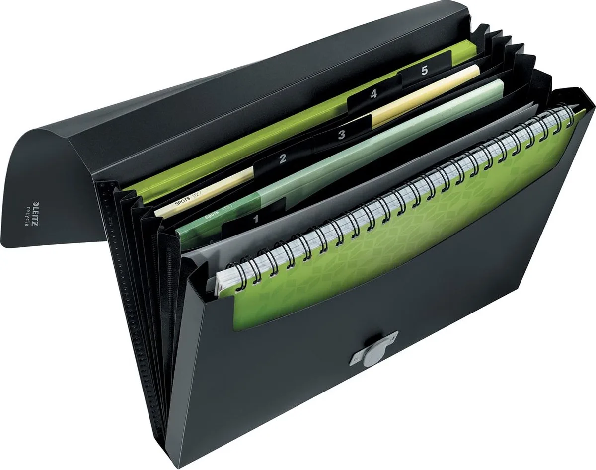 Projectmap Leitz Recycle 5-vaks PP - 5 stuks von Leitz in Schwarz – Produktfoto