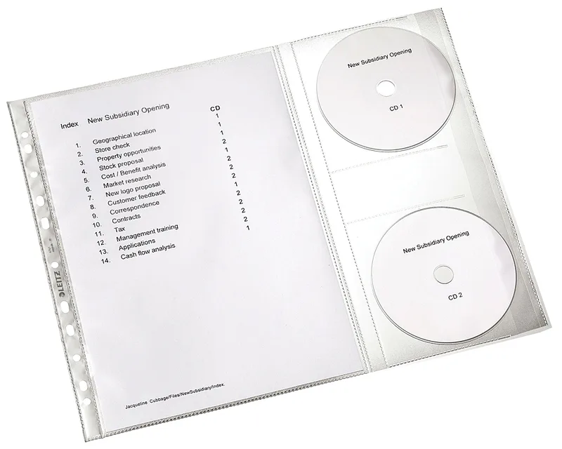 Prospekthülle mit CD-Klappe, A4, PP, genarbt, 0,12 mm by Leitz – product photo