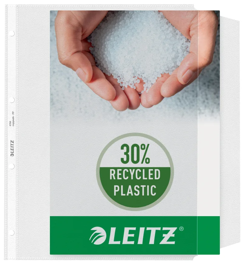 Prospekthüllen mit Klappe, A4, PP, genarbt, 0,12 mm von Leitz – Produktfoto