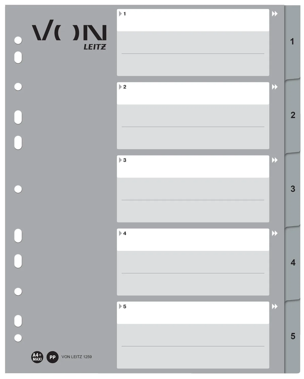 Register, 1-5, DIN A4 från Leitz – produktbild