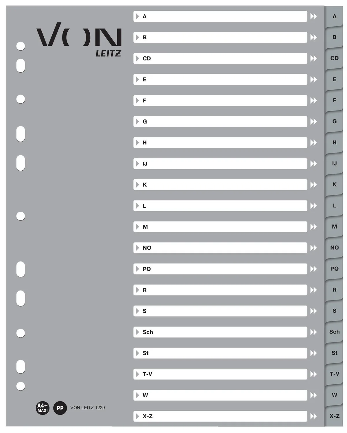 Register, A-Z, DIN A4 från Leitz – produktbild