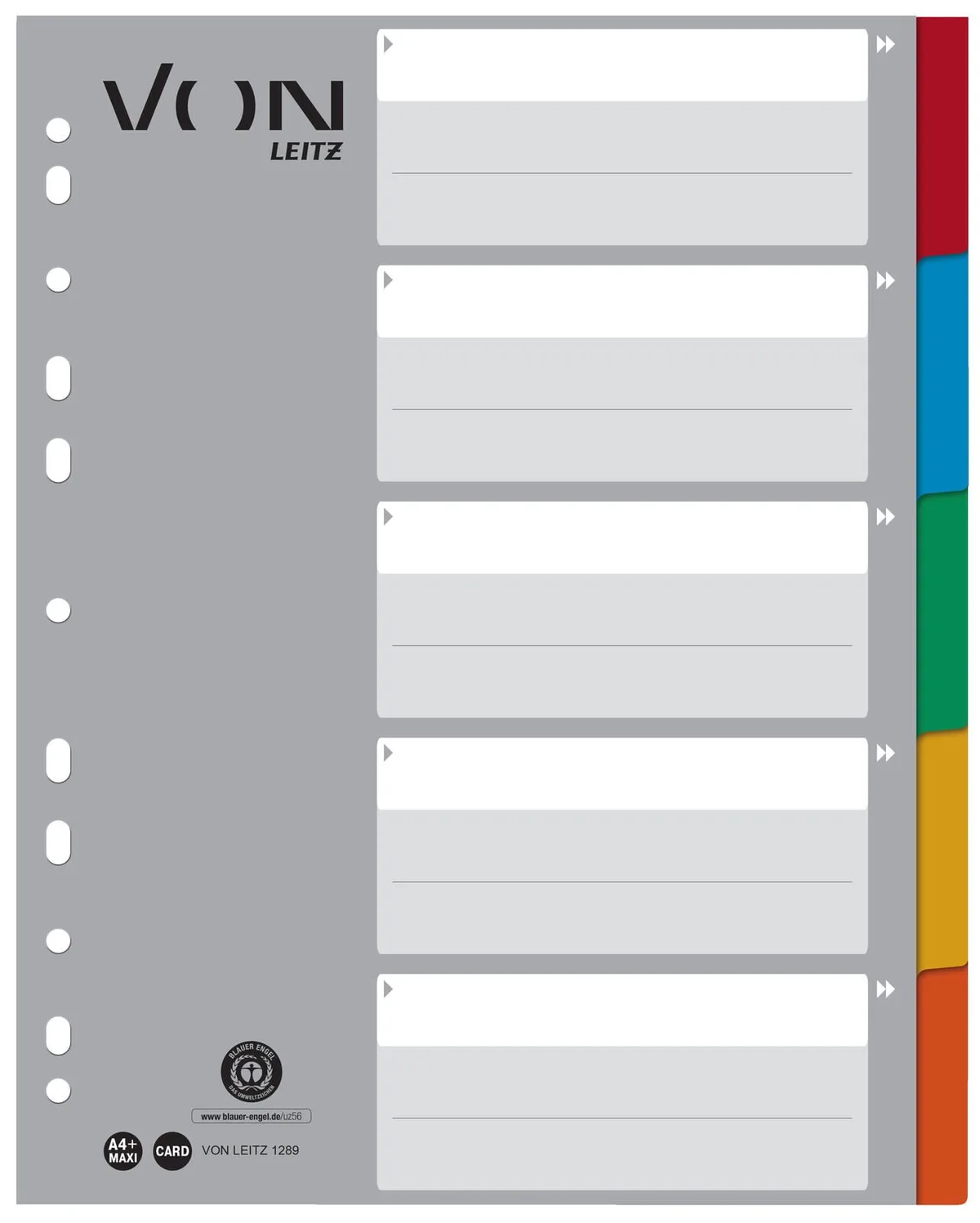 Register, Vollformat, blanko, DIN A4 från Leitz – produktbild