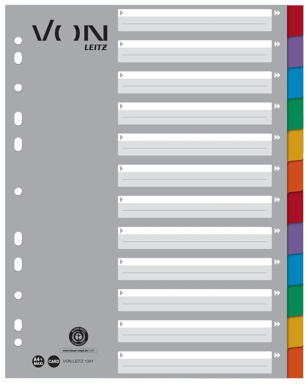 Register, Vollformat, blanko, DIN A4 från Leitz – produktbild