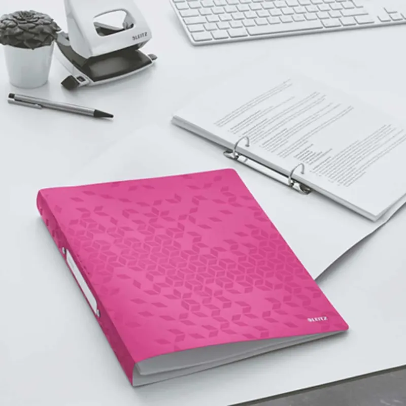 Ringband Leitz WOW A4 2-rings O-mechaniek 32mm PP roze by Leitz – product photo 3 of 4