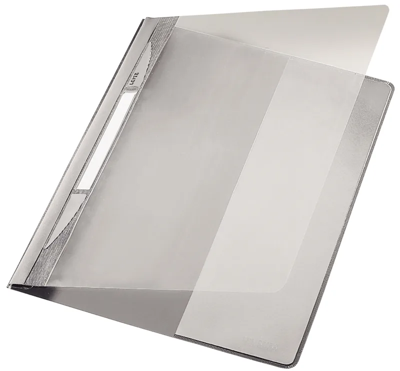 Schnellhefter Exquisit, DIN A4 Überbreite, PVC, grau de Leitz – photo produit