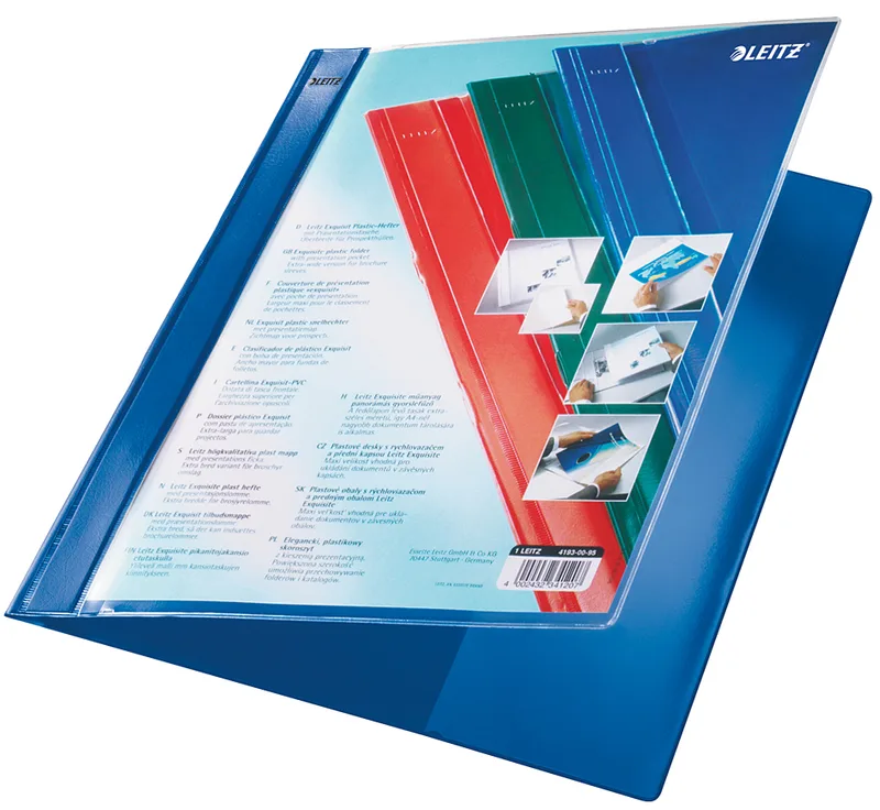 Schnellhefter Exquisit mit Präsentationstasche, blau by Leitz – product photo