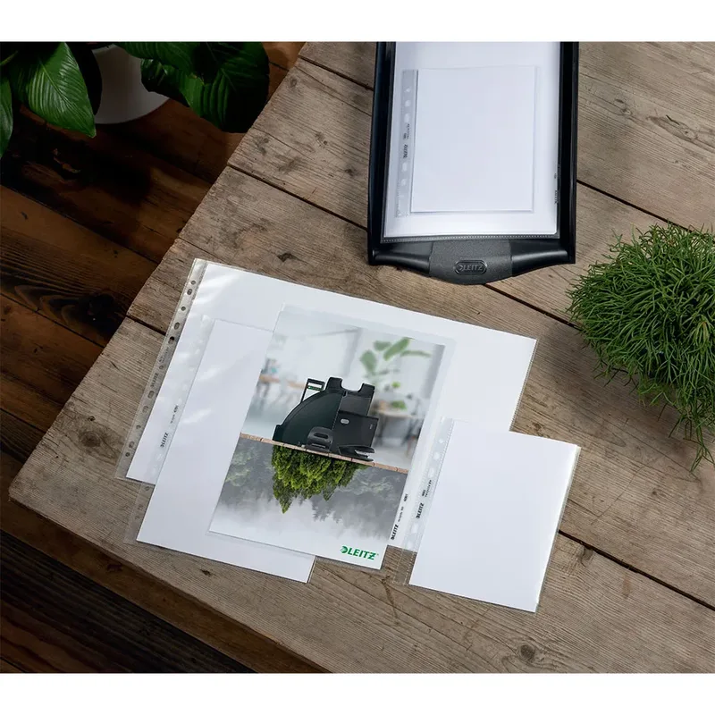 Showtas Leitz Recycle 100µ 6-gaats PP A5 transparant 25 stuks de Leitz – photo produit 4 sur 6