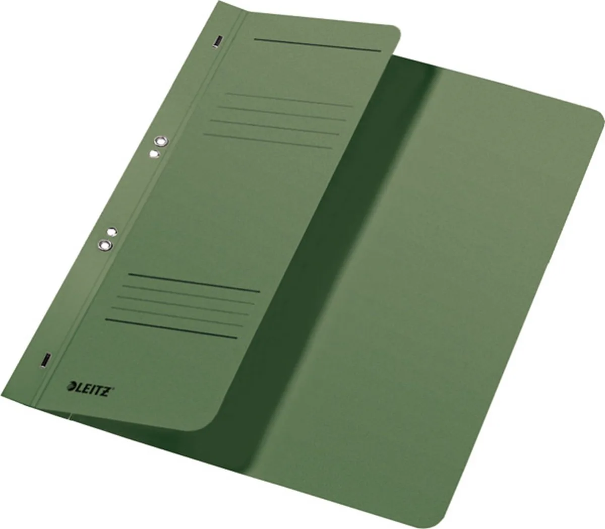 Snelhechtmap Leitz 3740 A4 1/2 voorblad + 2 gaats 250gr karton 50ST de Leitz en Vert – photo produit
