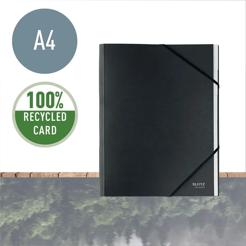 Sorteermap Leitz Recycle 6 tabs karton zwart by Leitz – product photo 2 of 6