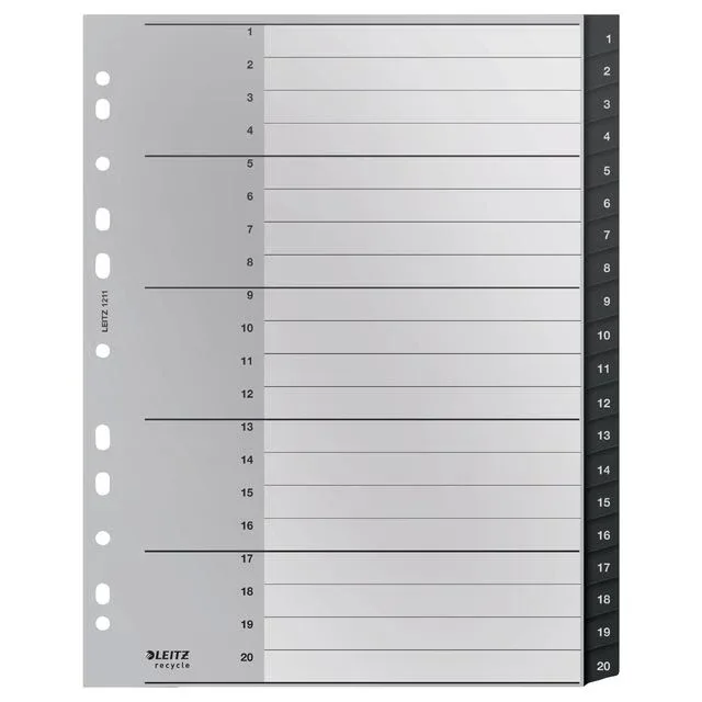 Tabblad leitz recycle a4 1-20 extra breed pp | 10 stuks by Leitz – product photo