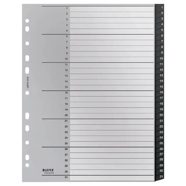 Tabblad leitz recycle a4 1-31 extra breed pp | 2000 stuks by Leitz – product photo