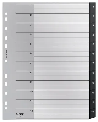 Tabblad Leitz Recycle A4 11-gaats 1-12 extra breed PP by Leitz – product photo 1 of 6