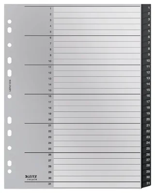 Tabblad Leitz Recycle A4 11-gaats 1-31 extra breed PP by Leitz – product photo 1 of 6