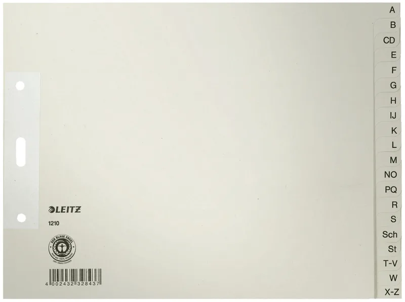 Tauenpapier-Register, A-Z, A4 Überbreite, halbe Höhe by Leitz – product photo