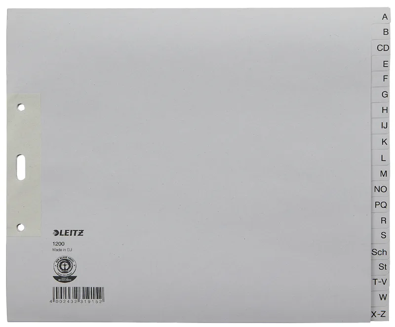 Tauenpapier-Register, A-Z, A4 Überbreite, halbe Höhe från Leitz – produktbild