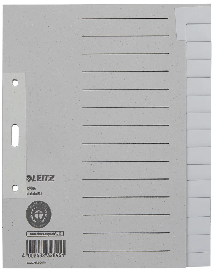 Tauenpapier-Register, blanko, A5, 15-teilig, grau by Leitz – product photo