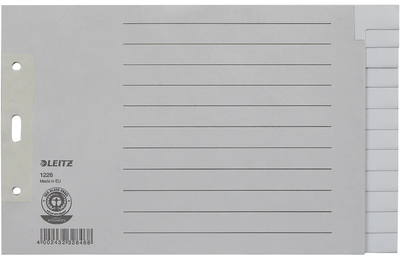 Tauenpapier-Register, blanko, A5 quer, 12-teilig, grau by Leitz – product photo