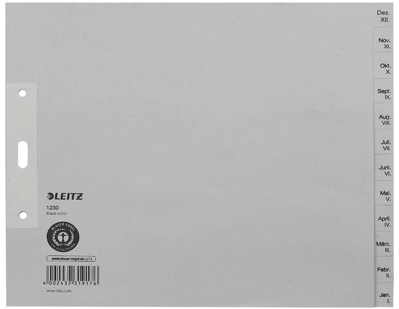 Tauenpapier-Register, Monate, A4 Überbreite, Dez.-Jan. von Leitz – Produktfoto
