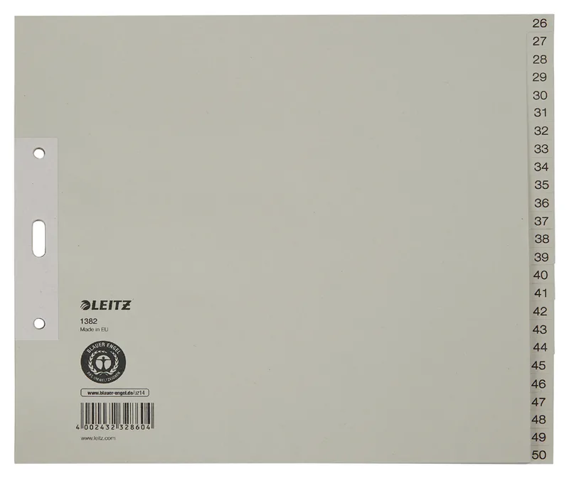 Tauenpapier-Register, Zahlen, A4 Überbreite, 26-50 de Leitz – photo produit
