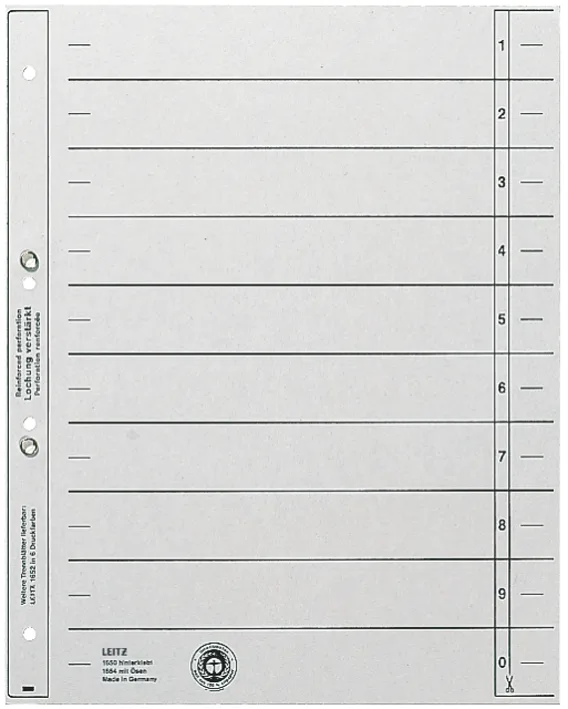 Trennblätter, A4 Überbreite, Kraftkarton 200g/qm, grau von Leitz – Produktfoto