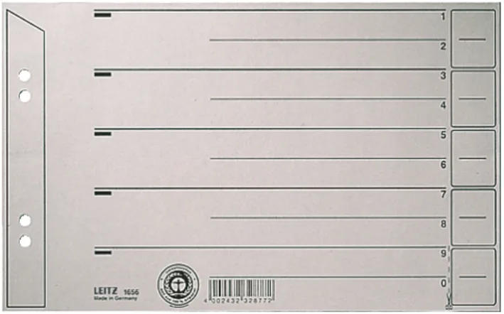 Trennblätter, DIN A5 quer, Kraftkarton 200 g/qm, grau von Leitz – Produktfoto
