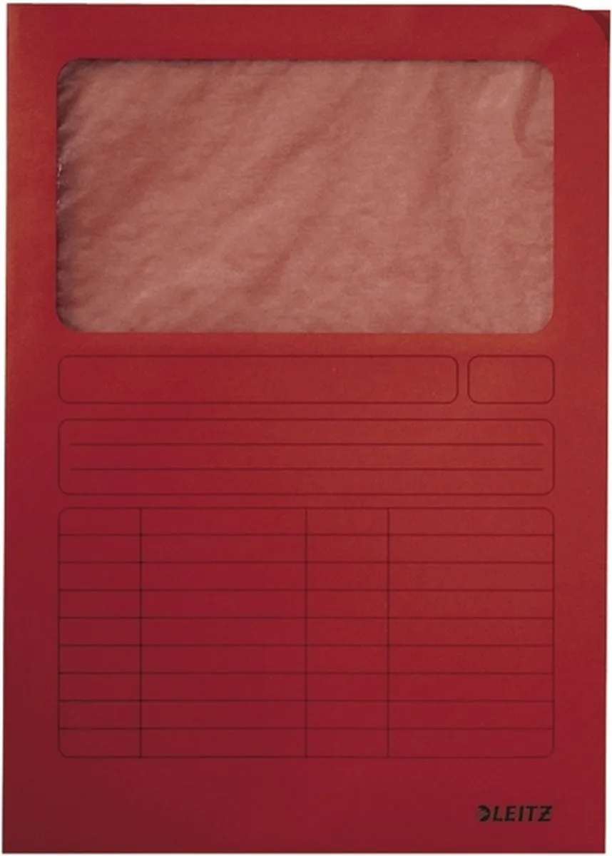 Venstermap Karton A4 - 100 Stuks de Leitz en Rouge – photo produit