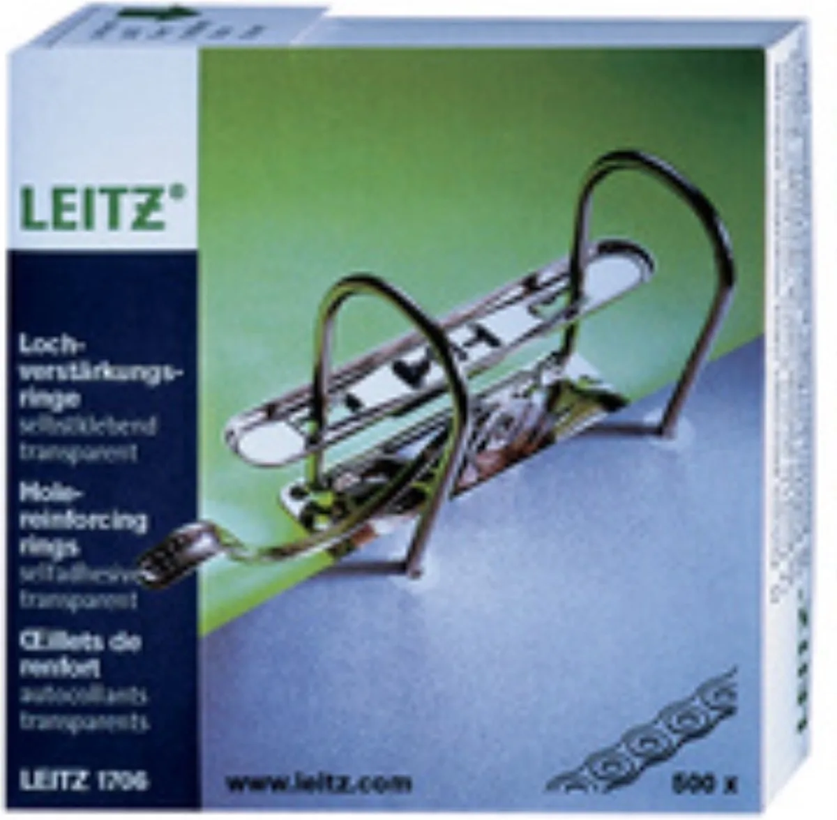 Versterkingsringen 1706 kunststof 500 stuks by Leitz in Transparent – product photo