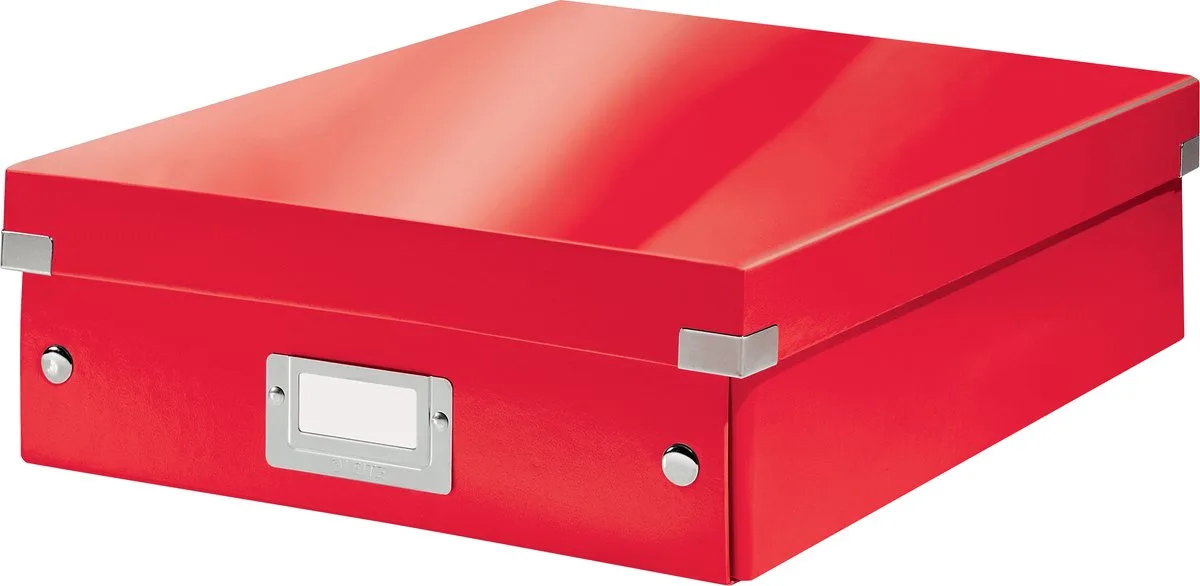 WOW Click & Store Kleine Kartonnen Opbergdoos Met Deksel - Ruimtebesparende Sorteerdoos Met Vakjes - 22 x 10 x 28.2 Cm (BxHxD) - Ideaal voor Kantoor en Thuiswerken/Thuiswerkplek van Leitz in Paars – productfoto
