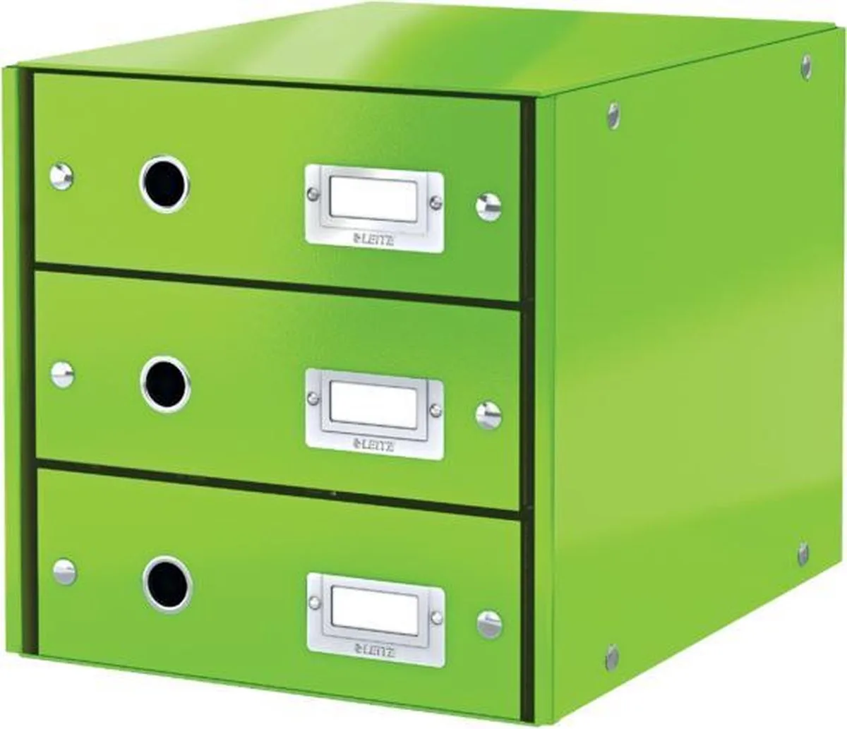 Wow Click & Store Ladekast Met 3 Laden - 81% Gerecycled Karton - Voor A4 Formaten - Ruimtebesparende Opberger van Leitz in Groen – productfoto
