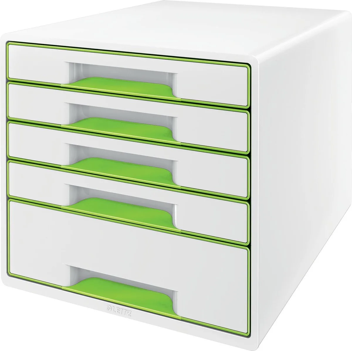 WOW Cube Ladenblok Met 5 Laden - Opberger met Vakken - Voor Kantoor En Thuiswerken - Ideaal Voor Thuiskantoor - Wit/Groen van Leitz in Groen – productfoto