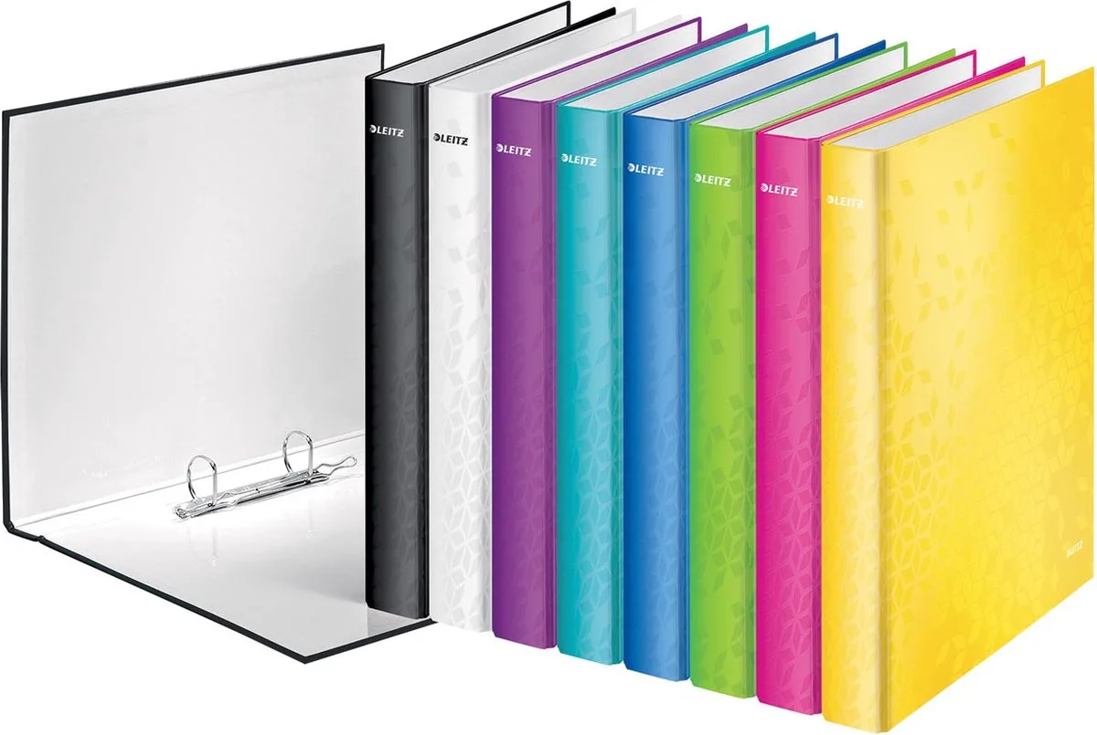 WOW ringmap 2 ringen, geassorteerde kleuren 10 stuks de Leitz en Assortiment aan kleuren – photo produit