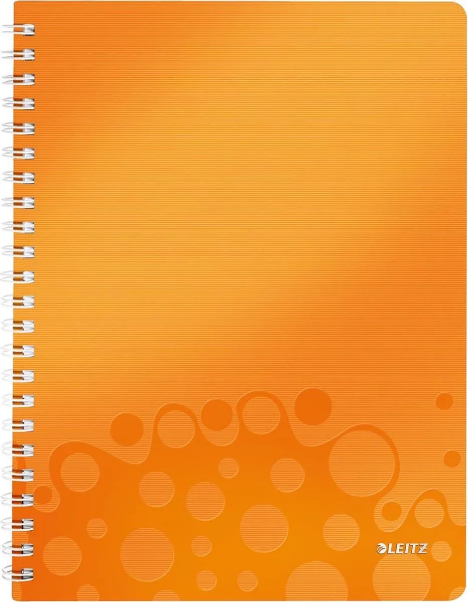 WOW Schrijfblok A4 Plastic Voor- en Achterblad Gelijnd van Leitz in Oranje – productfoto