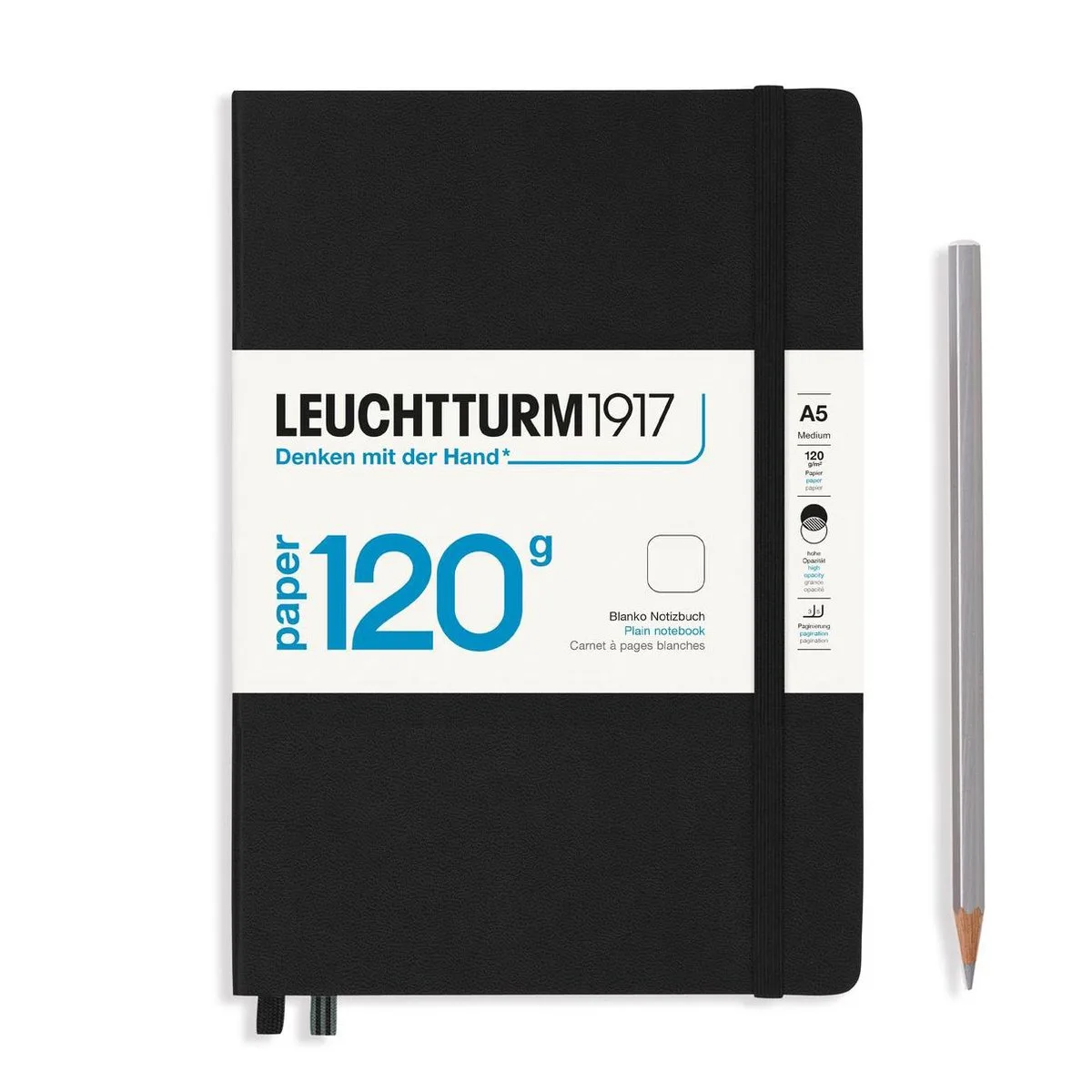 A5 Medium 120 grams editie Notitieboek blanco Black från Leuchtturm1917 i Svart – produktbild