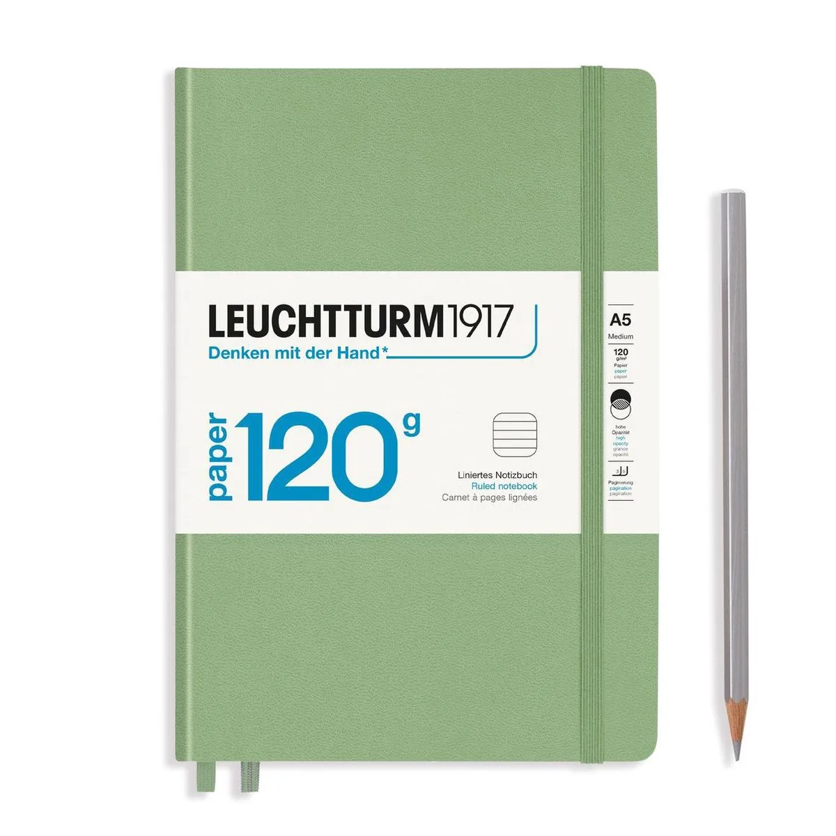 A5 Medium 120 grams editie Notitieboek ruled från Leuchtturm1917 i Sage – produktbild