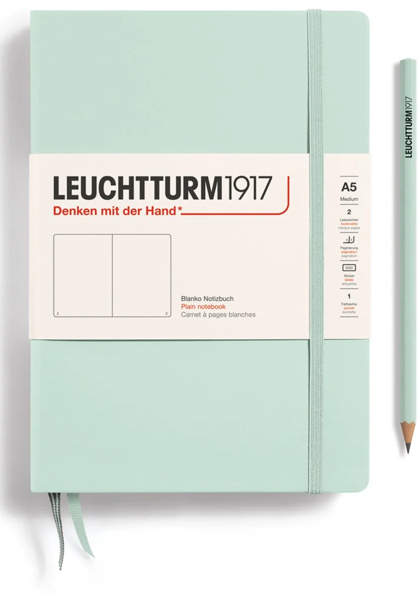 A5 Medium Natural Colours Notitieboek blanco - Notebook - 4004117625961 de Leuchtturm1917 en Mint green – photo produit