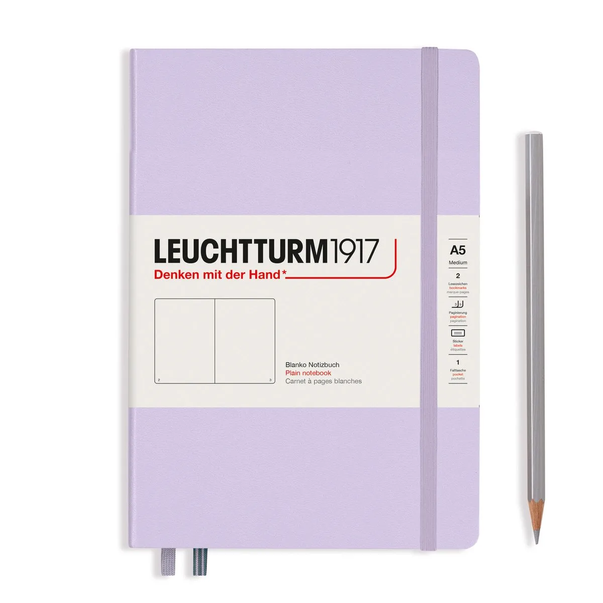 A5 Medium Notitieboek blanco - Notebook - 4004117609282 Overig - Notebook - 4004117609282 fra Leuchtturm1917 i Lilac – produktbillede