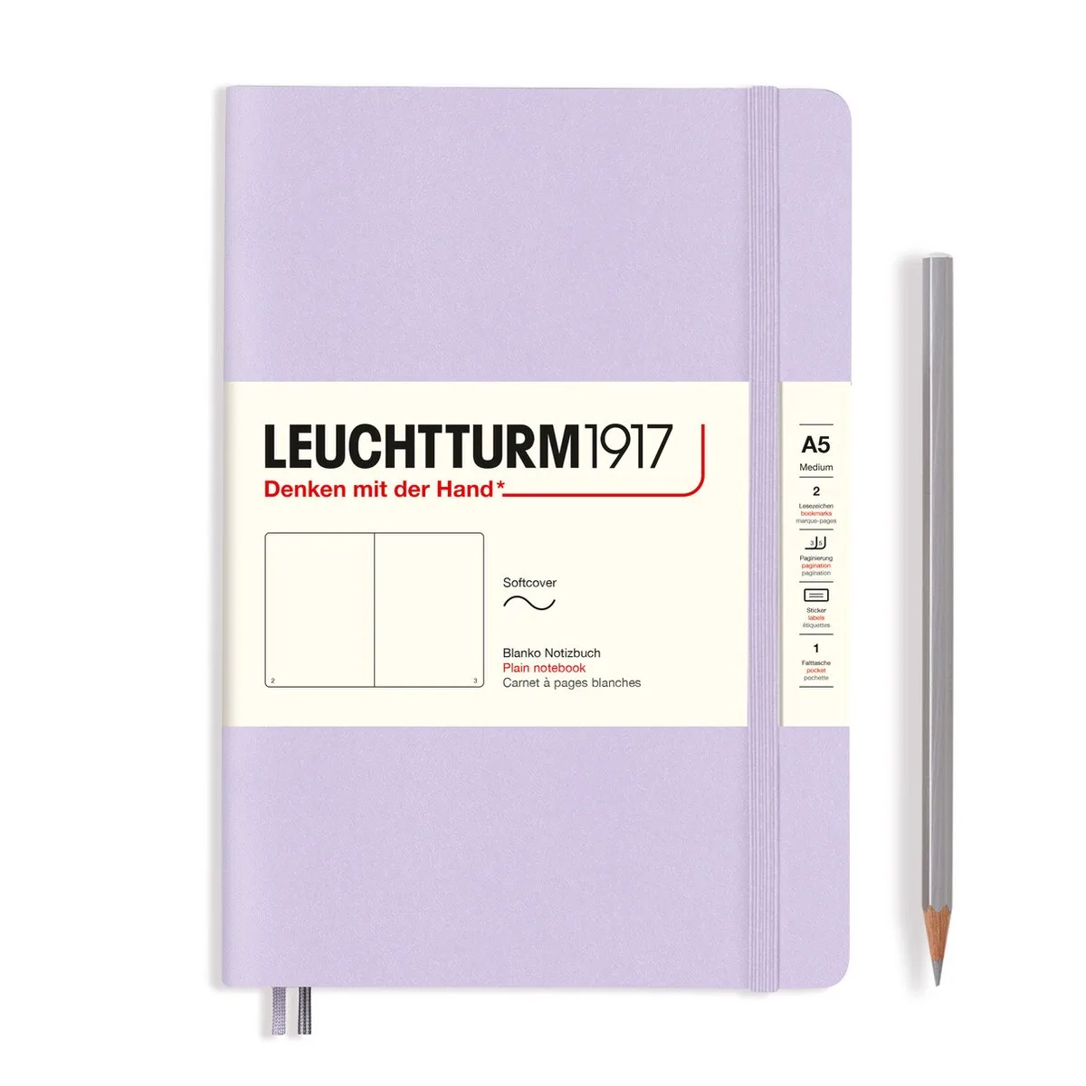 A5 Medium Notitieboek blanco softcover fra Leuchtturm1917 i Lilac – produktbillede