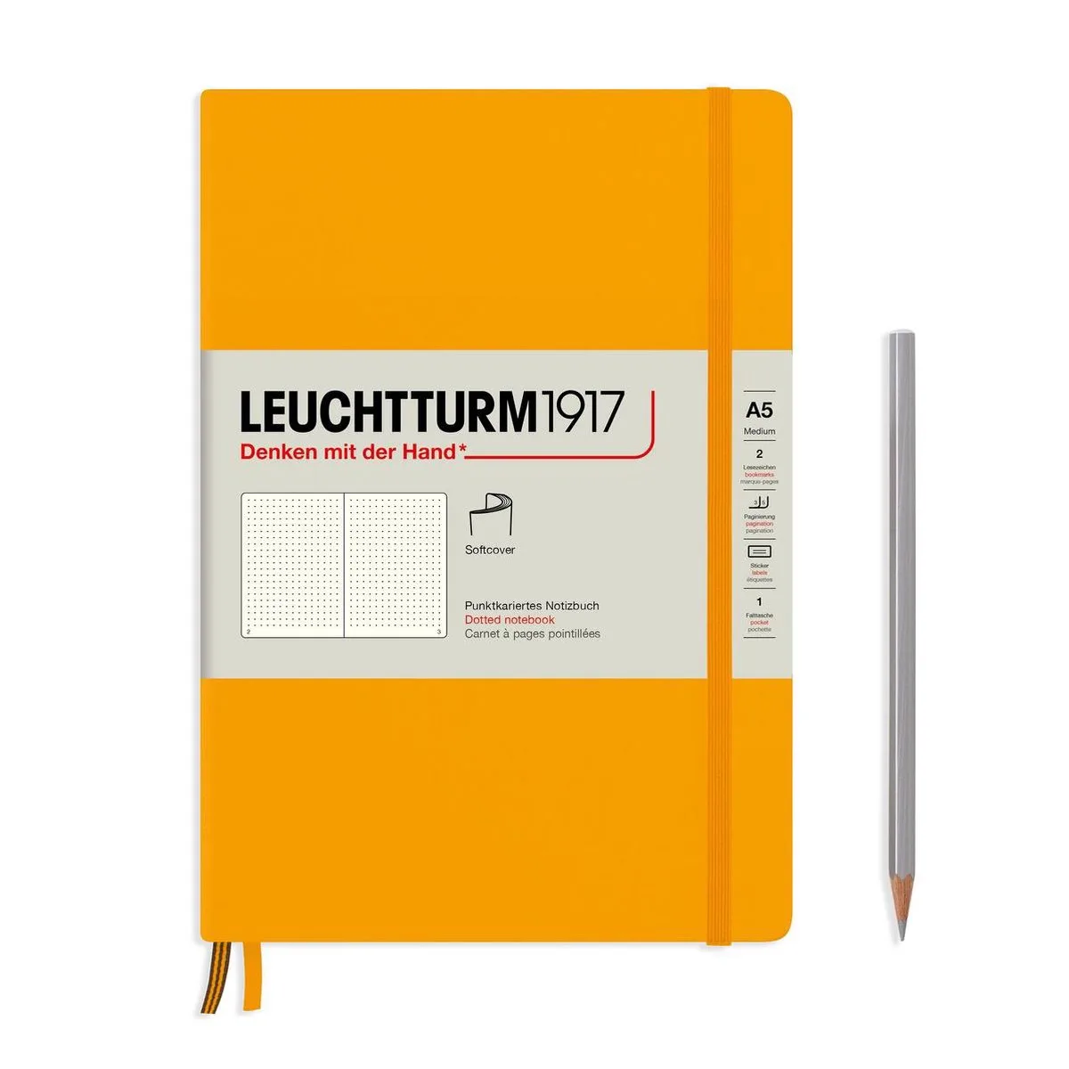 A5 Medium Notitieboek dotted softcover från Leuchtturm1917 i Rising sun – produktbild