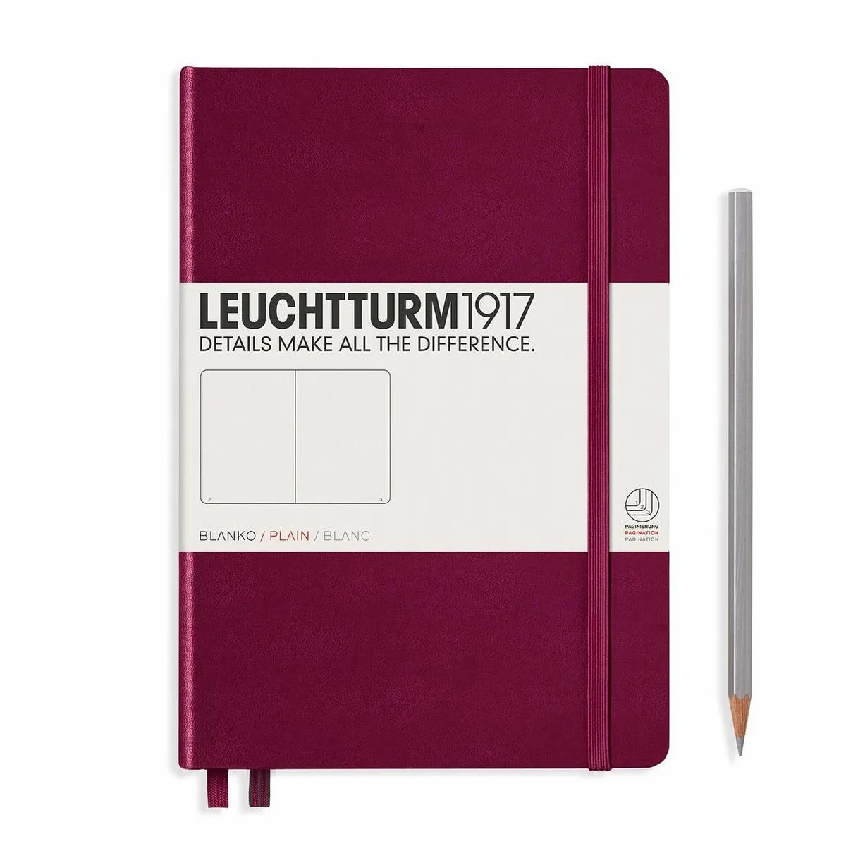A5 Medium Notitieboek Hardcover Blanco Port Red från Leuchtturm1917 i Röd – produktbild