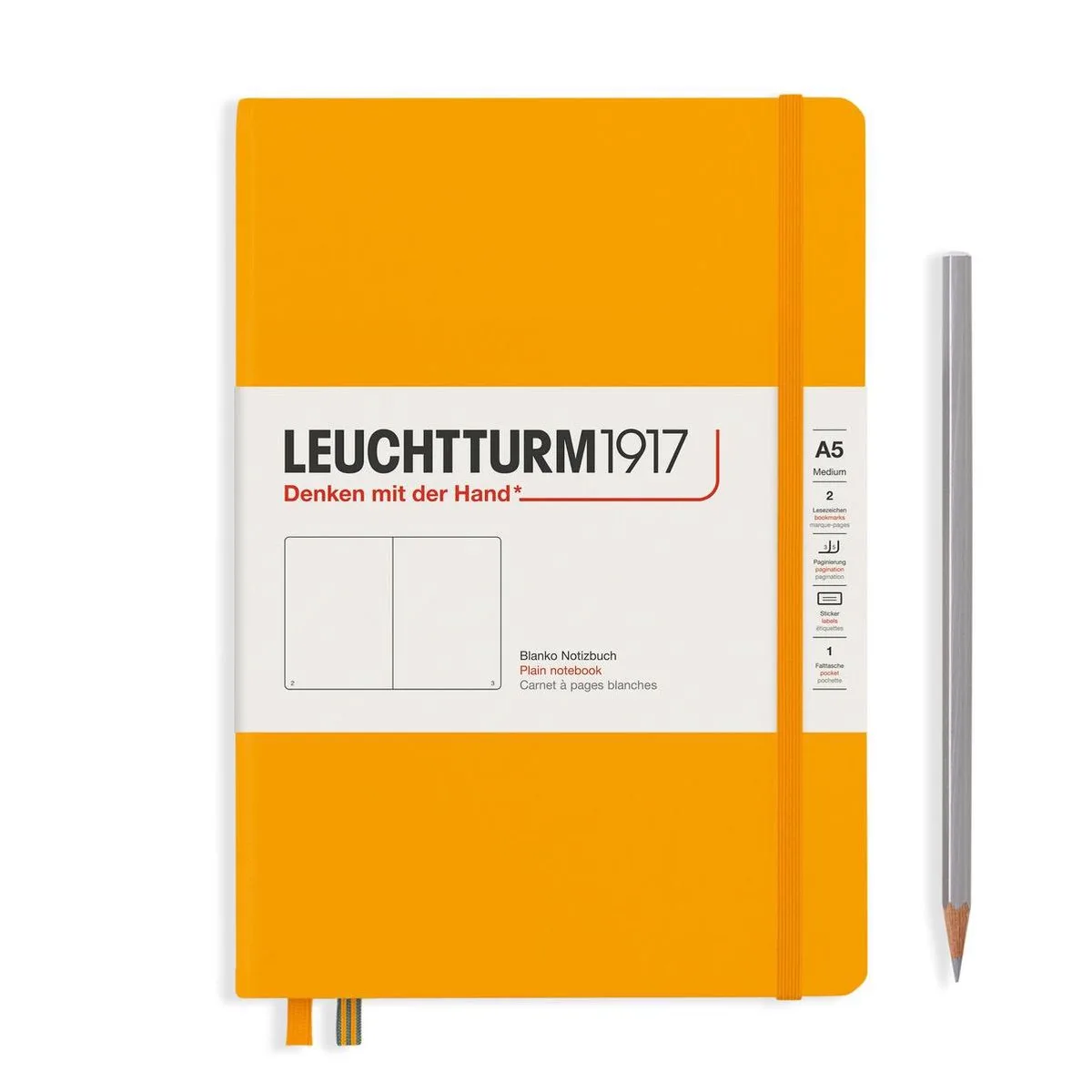 A5 Medium Notitieboek Hardcover Blanco fra Leuchtturm1917 i Rising sun – produktbillede