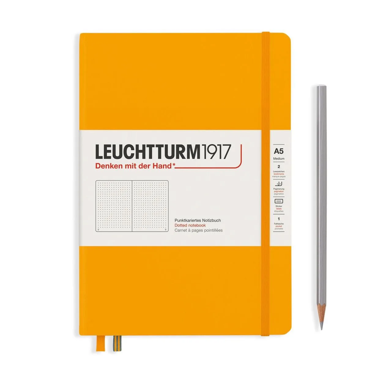 A5 Medium Notitieboek Hardcover Dotted från Leuchtturm1917 i Rising sun – produktbild
