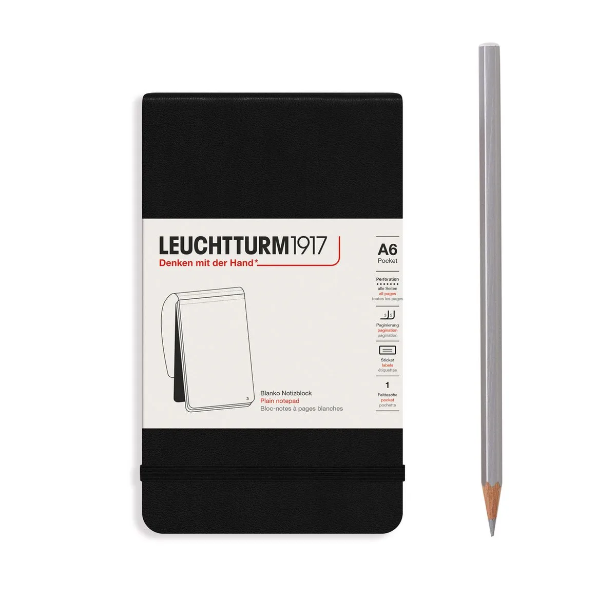 A6 Pocket Notitieblok Blanco Black fra Leuchtturm1917 i Sort – produktbillede
