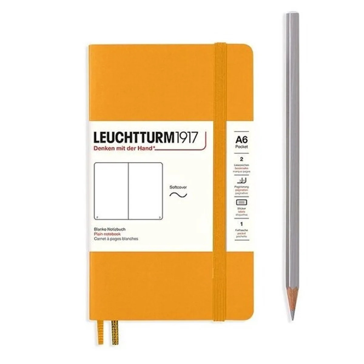 A6 Pocket Notitieboek Blanco Softcover - Notebook - 4004117610875 fra Leuchtturm1917 i Rising sun – produktbillede